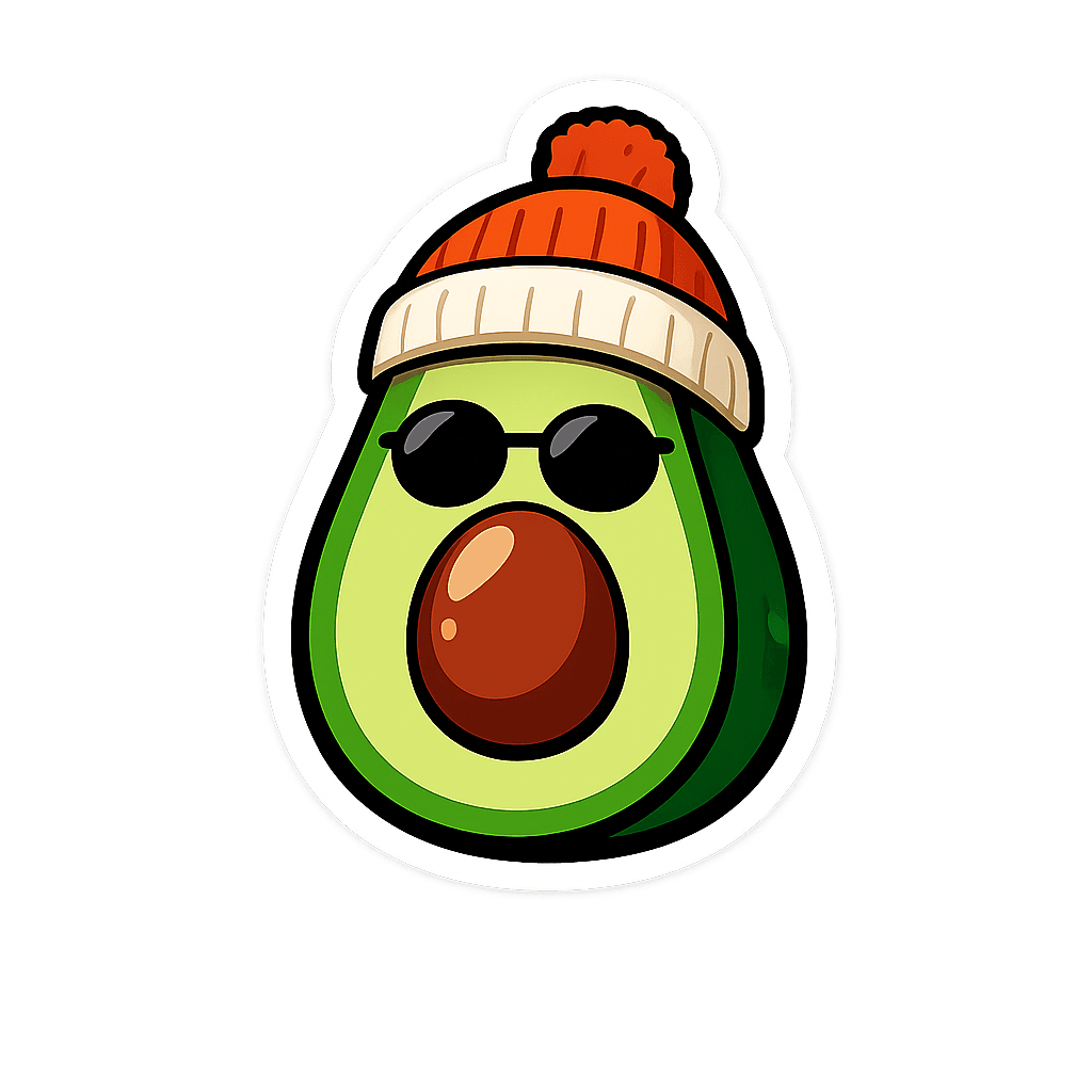 Cool Avocado Sticker